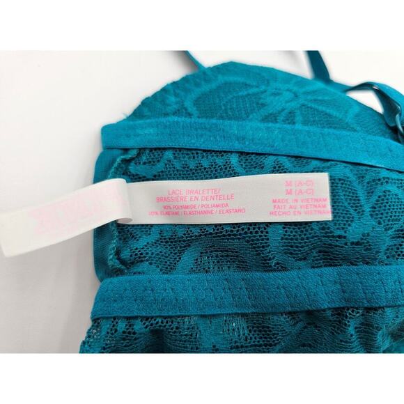 Victoria's Secret Pink Size M Teal Lace Padded Bralette - Picture 4 of 5